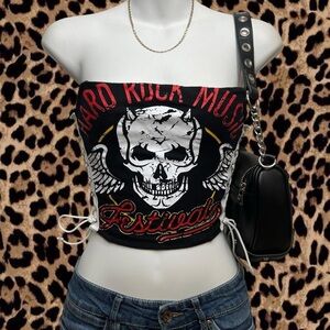 🐾y2K grunge skull tube top🖤